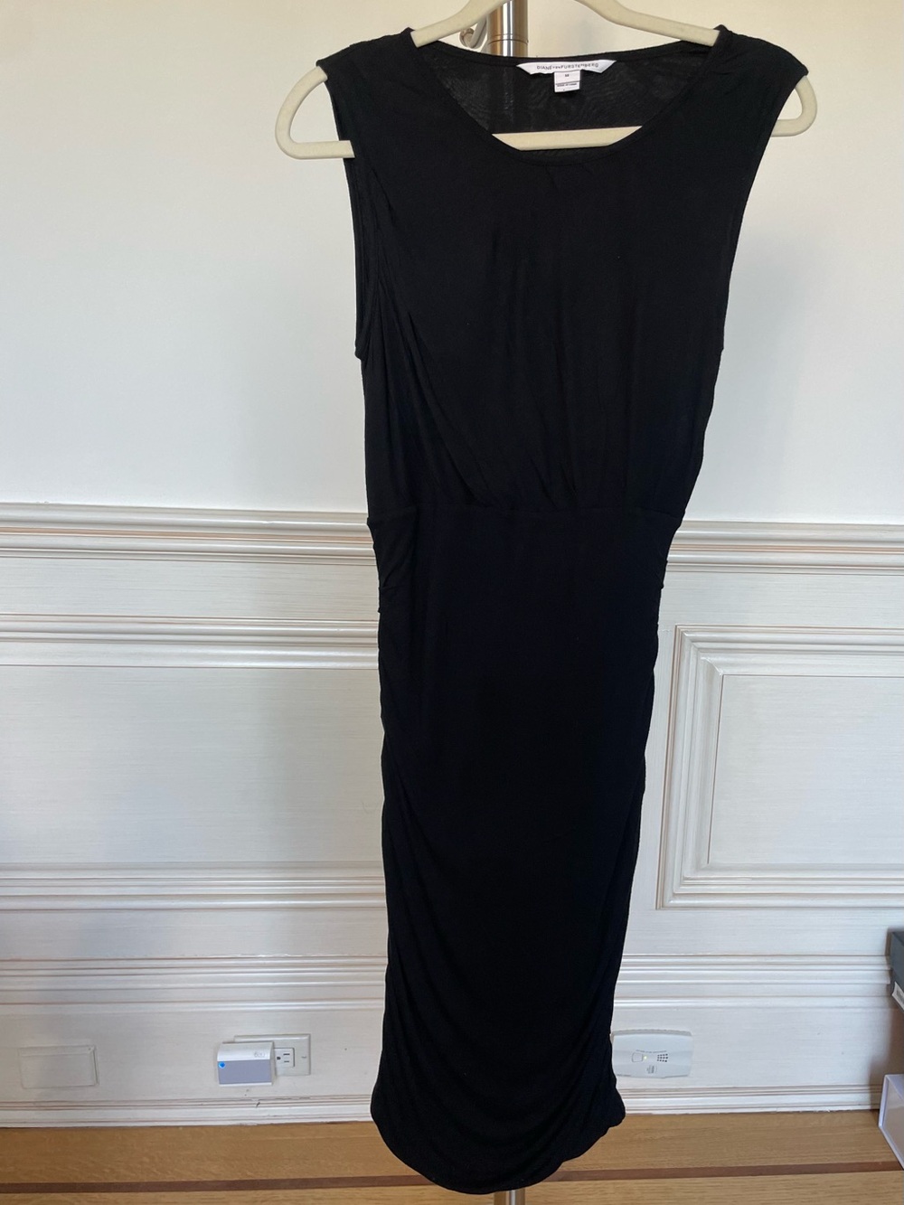 DKNY Black Sleeveless Midi Dress